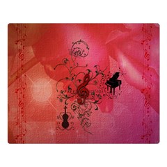 Decorative Clef With Piano And Guitar Double Sided Flano Blanket (large)  by FantasyWorld7