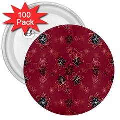 Modern Floral Collage Print Pattern Modern Floral Collage Print Pattern 3  Buttons (100 Pack) 