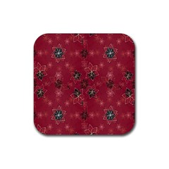 Modern Floral Collage Print Pattern Modern Floral Collage Print Pattern Rubber Coaster (square)  by dflcprintsclothing