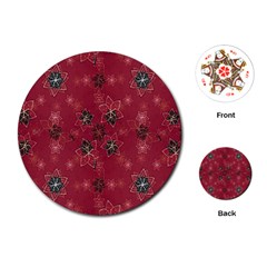 Modern Floral Collage Print Pattern Modern Floral Collage Print Pattern Playing Cards (round)