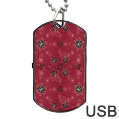 Modern Floral Collage Print Pattern Modern Floral Collage Print Pattern Dog Tag Usb Flash (two Sides) by dflcprintsclothing