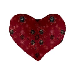 Modern Floral Collage Print Pattern Modern Floral Collage Print Pattern Standard 16  Premium Heart Shape Cushions