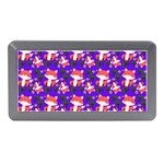 Fox And Trees Pattern Blue Memory Card Reader (Mini) Front