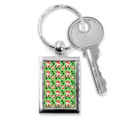 Fox And Trees Pattern Green Key Chains (rectangle)  by snowwhitegirl