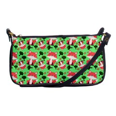 Fox And Trees Pattern Green Shoulder Clutch Bag by snowwhitegirl