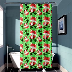 Fox And Trees Pattern Green Shower Curtain 36  X 72  (stall)  by snowwhitegirl