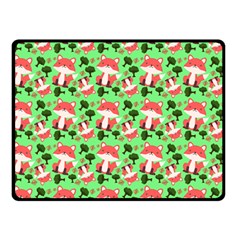 Fox And Trees Pattern Green Double Sided Fleece Blanket (small)  by snowwhitegirl