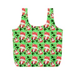 Fox And Trees Pattern Green Full Print Recycle Bag (m) by snowwhitegirl