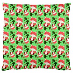 Fox And Trees Pattern Green Standard Flano Cushion Case (two Sides) by snowwhitegirl