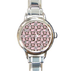 Bento Lunch Pink Round Italian Charm Watch by snowwhitegirl