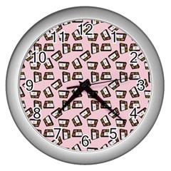 Bento Lunch Pink Wall Clock (silver) by snowwhitegirl