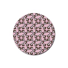 Bento Lunch Pink Rubber Coaster (round)  by snowwhitegirl