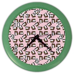 Bento Lunch Pink Color Wall Clock by snowwhitegirl