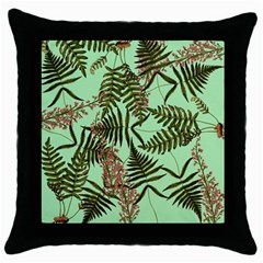 Fern Green Throw Pillow Case (black) by snowwhitegirl