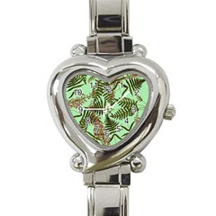 Fern Green Heart Italian Charm Watch by snowwhitegirl