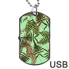 Fern Green Dog Tag Usb Flash (two Sides) by snowwhitegirl