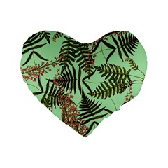 Fern Green Standard 16  Premium Heart Shape Cushions by snowwhitegirl