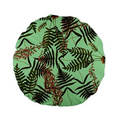 Fern Green Standard 15  Premium Flano Round Cushions by snowwhitegirl