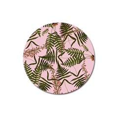 Fern Pink Magnet 3  (round) by snowwhitegirl