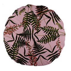 Fern Pink Large 18  Premium Round Cushions by snowwhitegirl