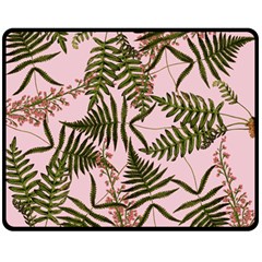 Fern Pink Double Sided Fleece Blanket (medium)  by snowwhitegirl