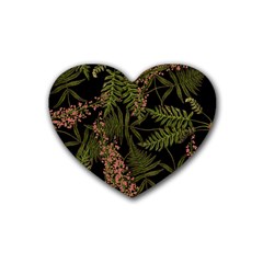 Fern Black Heart Coaster (4 Pack)  by snowwhitegirl