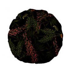 Fern Black Standard 15  Premium Flano Round Cushions by snowwhitegirl