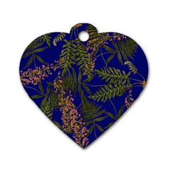 Fern Blue Dog Tag Heart (two Sides) by snowwhitegirl