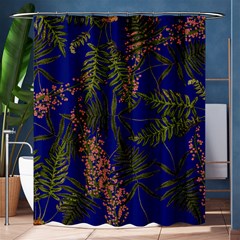 Fern Blue Shower Curtain 60  X 72  (medium)  by snowwhitegirl