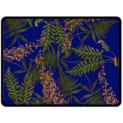 Fern Blue Double Sided Fleece Blanket (large)  by snowwhitegirl