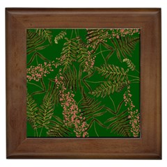 Fern Dark Green Framed Tiles by snowwhitegirl