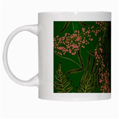 Fern Dark Green White Mugs by snowwhitegirl