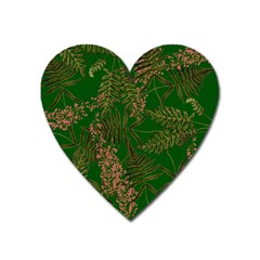 Fern Dark Green Heart Magnet by snowwhitegirl