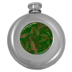 Fern Dark Green Round Hip Flask (5 Oz) by snowwhitegirl