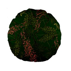 Fern Dark Green Standard 15  Premium Round Cushions by snowwhitegirl