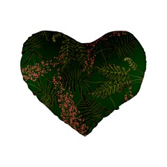 Fern Dark Green Standard 16  Premium Heart Shape Cushions by snowwhitegirl