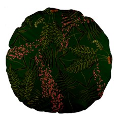 Fern Dark Green Large 18  Premium Flano Round Cushions by snowwhitegirl