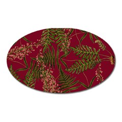 Fern Red Oval Magnet