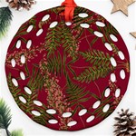 Fern Red Round Filigree Ornament (Two Sides) Front