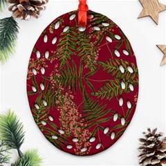 Fern Red Ornament (Oval Filigree)