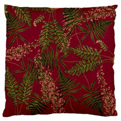 Fern Red Large Flano Cushion Case (One Side)