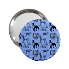 Dog Pattern Blue 2 25  Handbag Mirrors by snowwhitegirl