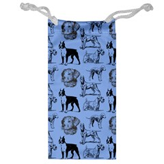 Dog Pattern Blue Jewelry Bag by snowwhitegirl