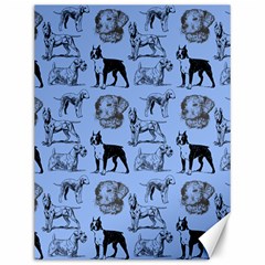 Dog Pattern Blue Canvas 12  X 16  by snowwhitegirl