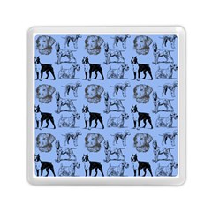 Dog Pattern Blue Memory Card Reader (square) by snowwhitegirl