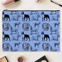 Dog Pattern Blue Cosmetic Bag (xxxl) by snowwhitegirl