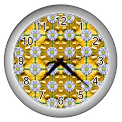 Summer Decorative Festive Wall Clock (silver) by pepitasart