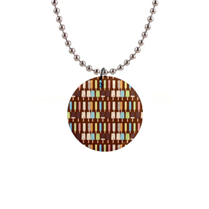 Candy Popsicles Brown 1  Button Necklace