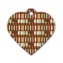 Candy Popsicles Brown Dog Tag Heart (two Sides) by snowwhitegirl