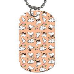 Vintage Lamb Pattern Peach Dog Tag (one Side) by snowwhitegirl